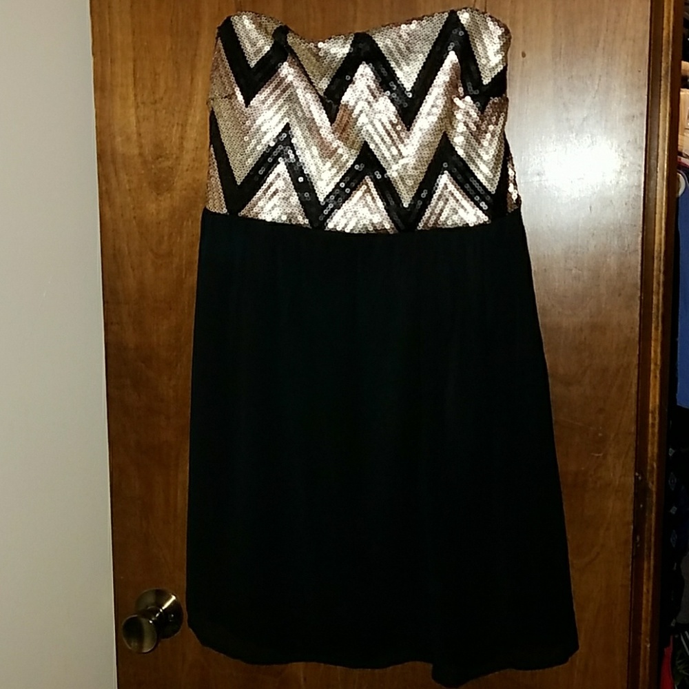 Strapless mini dress
